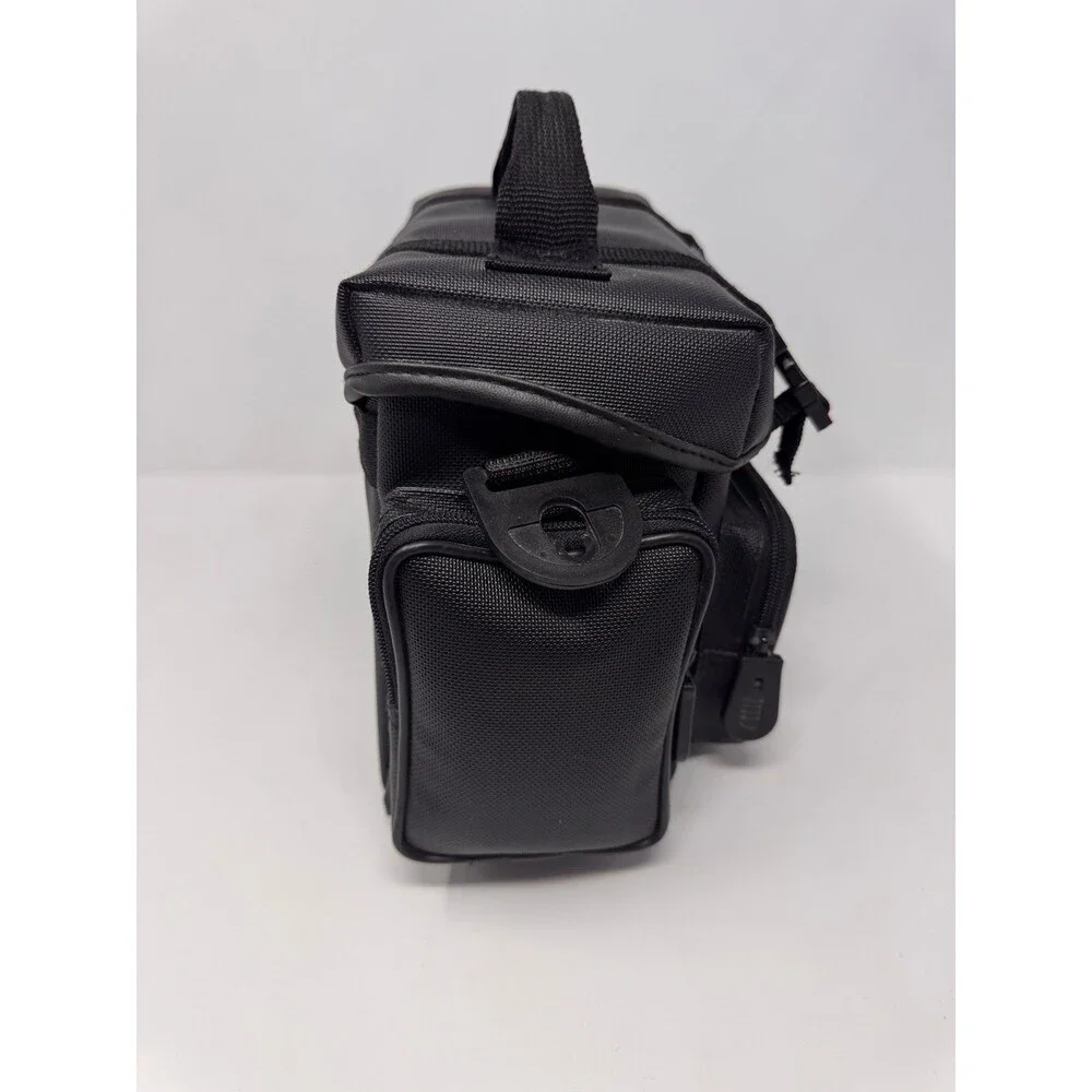 Geneva Padded Camera Bag with Shoulder Strap - Black Vinyl, 13x8x7 in EUC